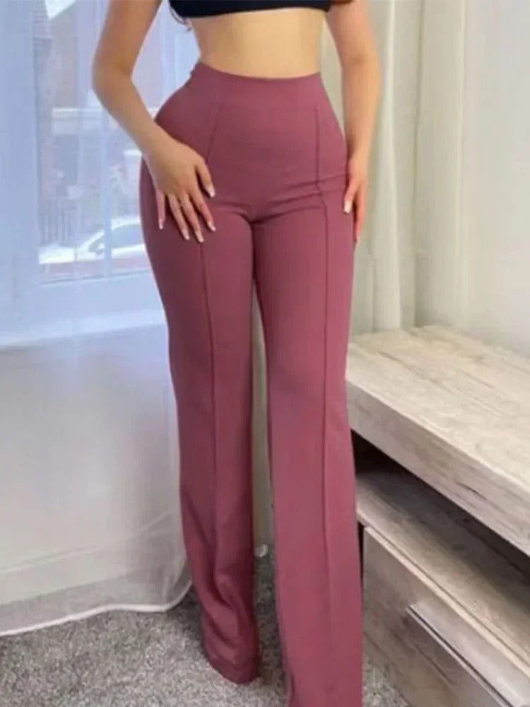 Women’s High Waist Slim Flared Pants